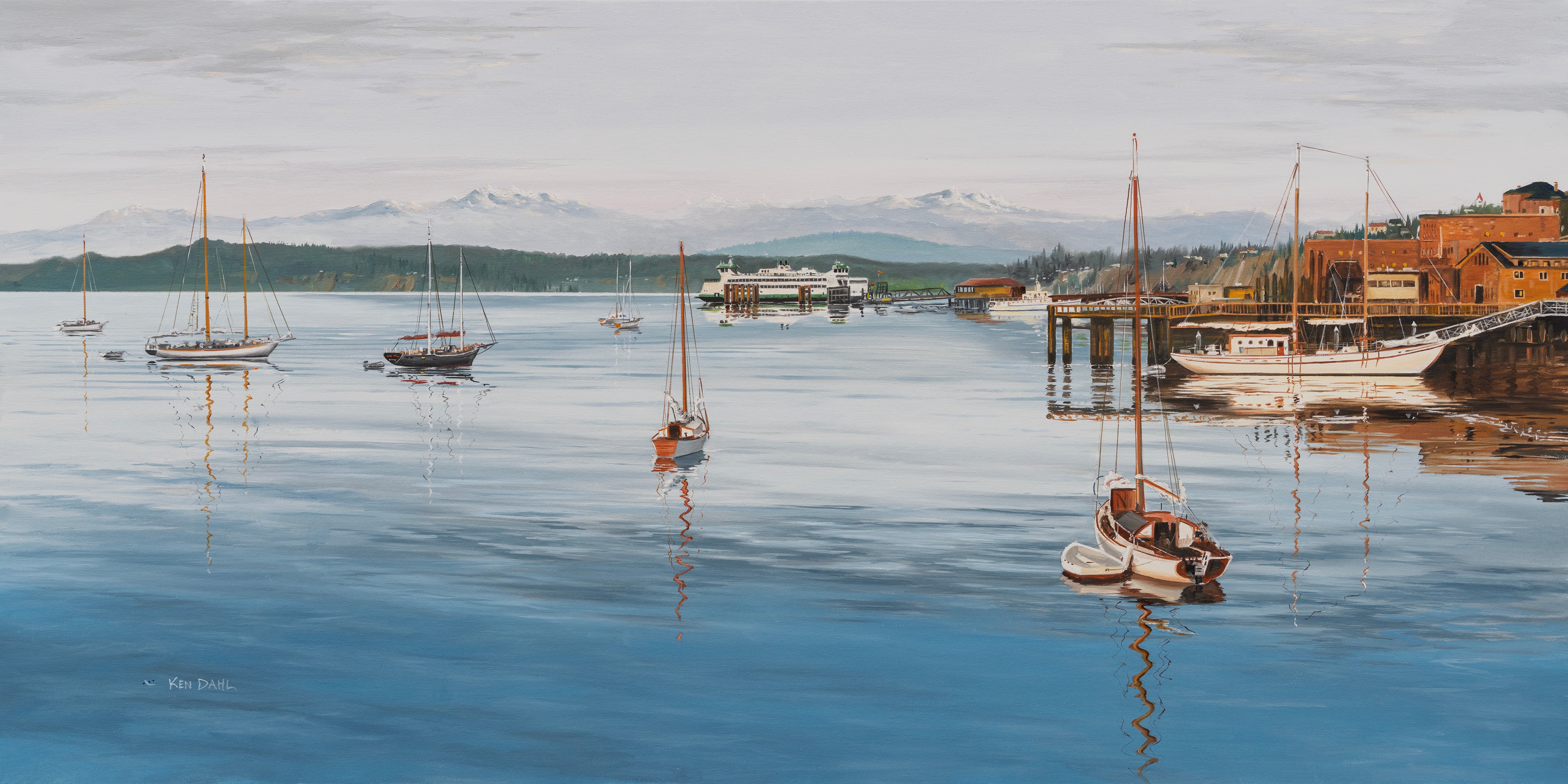 Morning Coffee in Port Townsend - Original oil painting - fine art