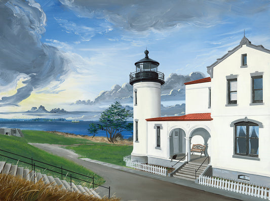 Admiralty Head Lighthouse on Whidbey Island - Original Oil Painting