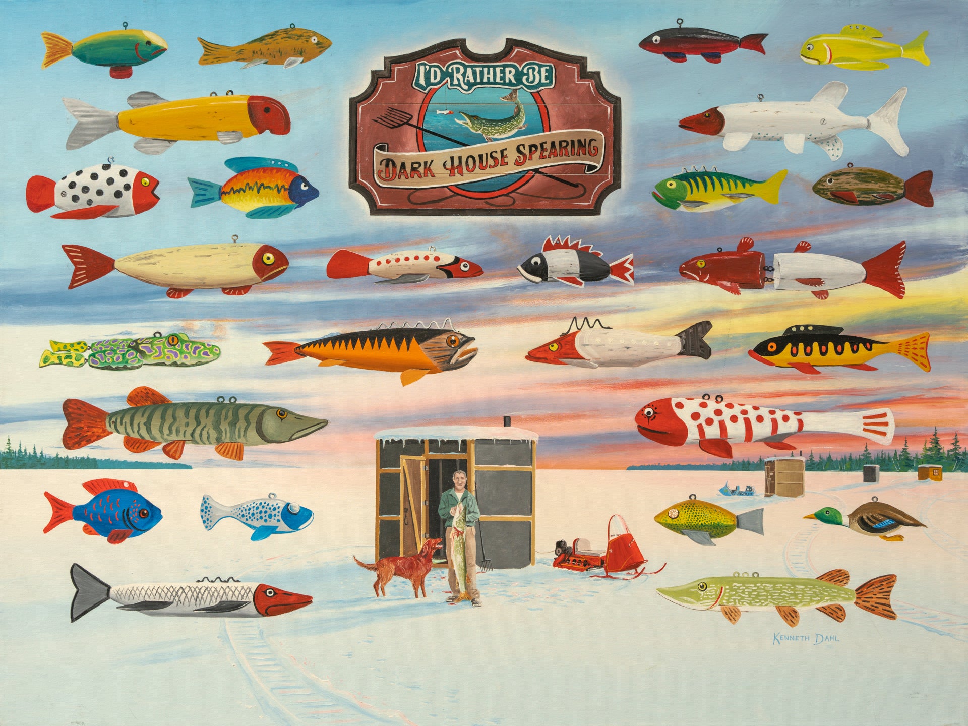 Fish Decoy Heaven Original oil painting fine art paper prints