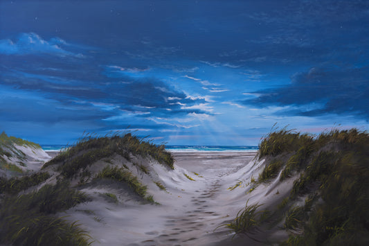 Moonlight on the Dunes - Original Oil Painting